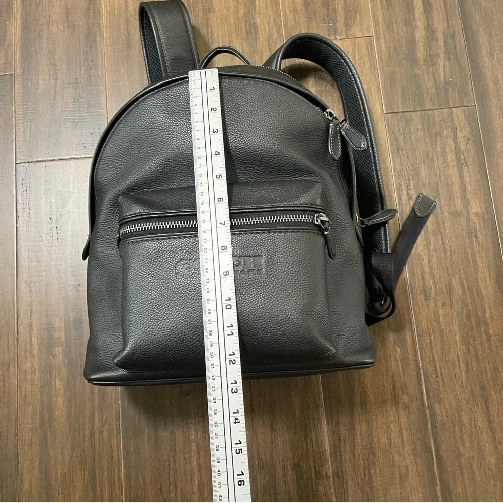 Coach Charter Navy Blue Pebble Chunky Leather Backpack
